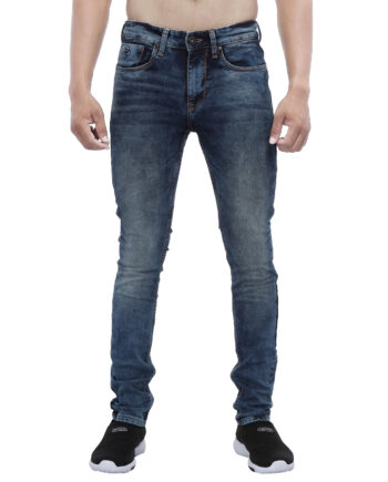 Stretchable dark blue jeans for men