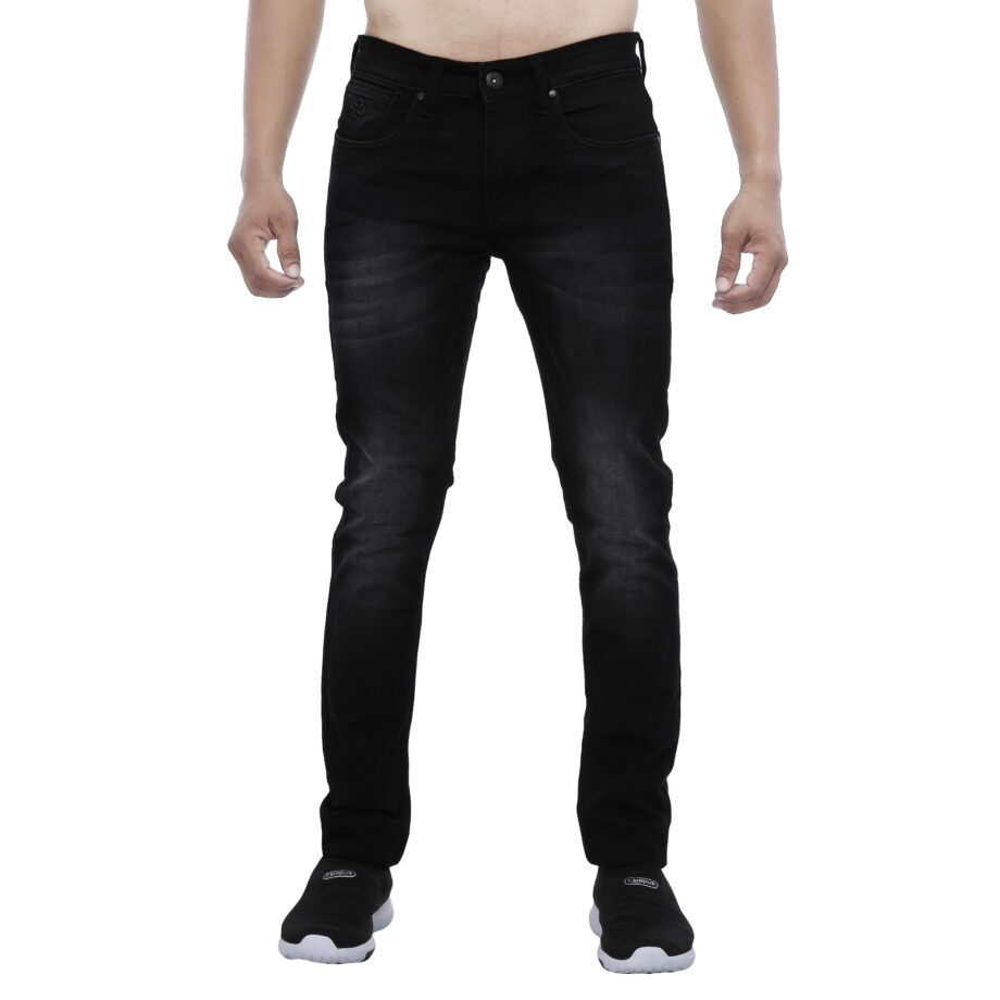 Stretchable branded black jeans for men