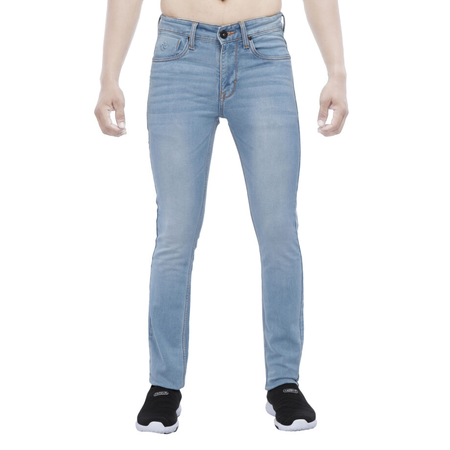 Stretchable sky blue jeans pant for men