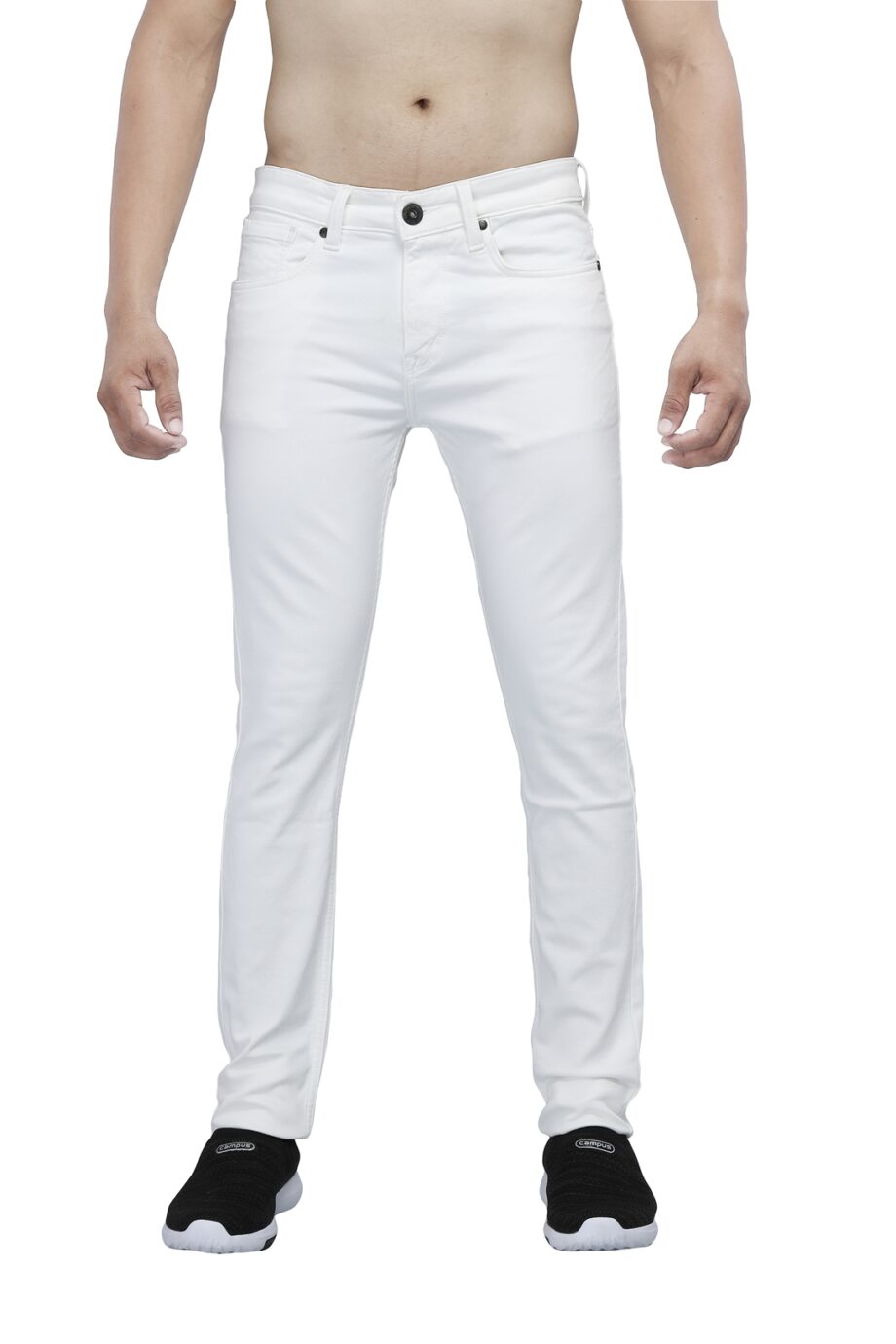 Stretchable white jeans pant for men