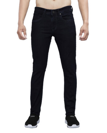 Stretchable branded navy blue jeans for men