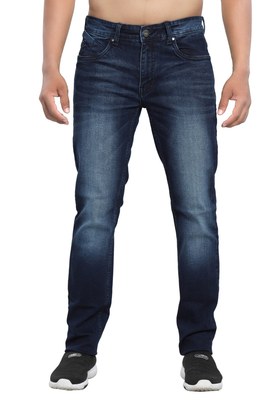 Stretchable branded Dark blue denim jeans for men
