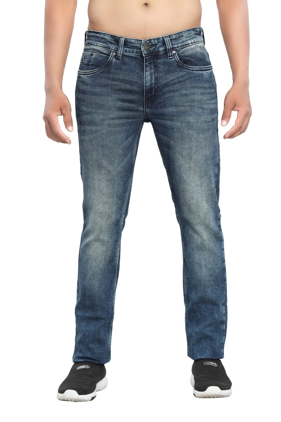Stretchable blue denim jeans for men