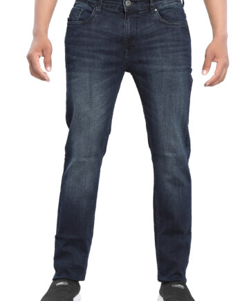 Stretchable dark blue denim jeans pant for men