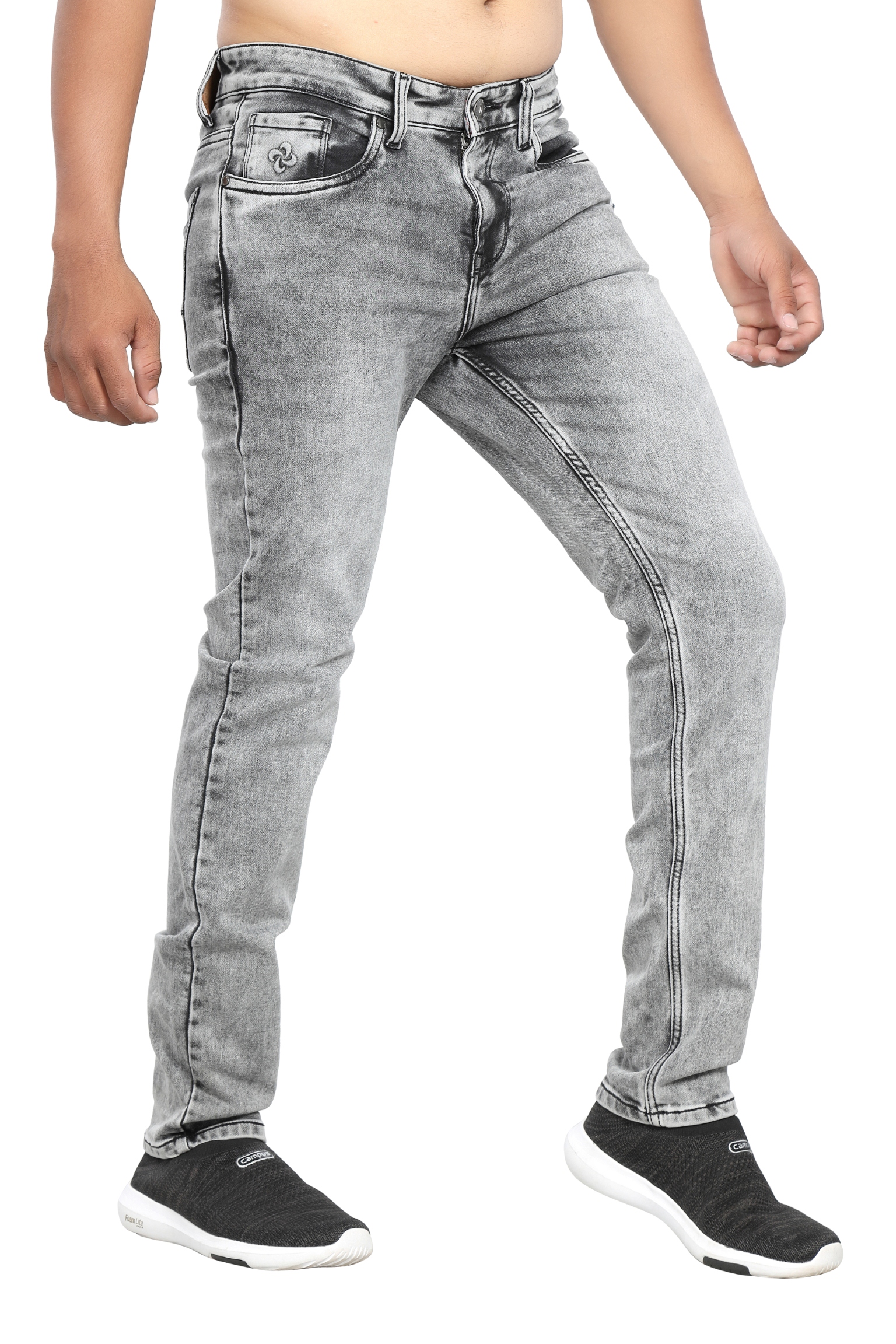 grey jeans