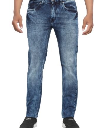 Stretchable branded blue denim jeans for men