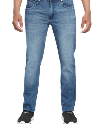 Stretchable denim blue jeans for men